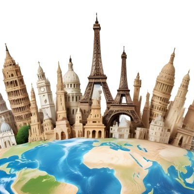 World Monuments On Top Of The World White Background 25 2536