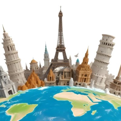 World Monuments On Top Of The World White Background 30 C609