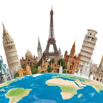 World Monuments On Top Of The World White Background 32 E177