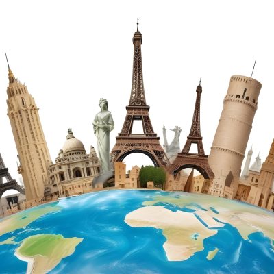 World Monuments On Top Of The World White Background 38 Fe95