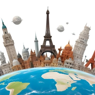 World Monuments On Top Of The World White Background 4 091c