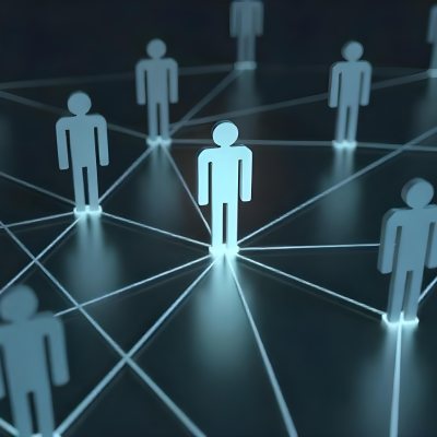 A Network Of Glowing Stick Figures Connected By Lines Symbolizing Connections And Relationships On A Dark Background 9 3fa9