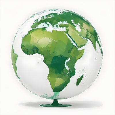 3d Model A Globe With Green Continents And Green Oceans Showing Africa Europe And South America With A White Background And Soft Shadows Figure Octane Render Volumetric Highly Detailed Videogame Aesthetic 17 746d