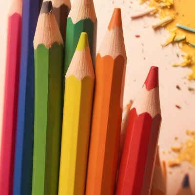 A Close Up Of Several Colored Pencils