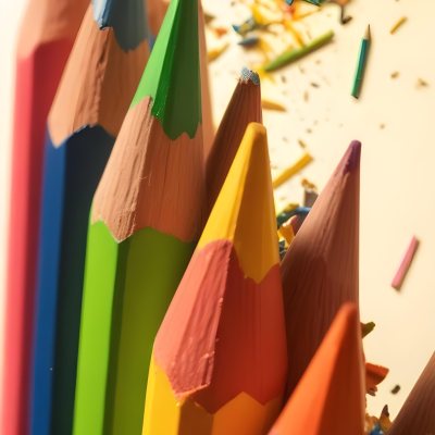 A Close Up Of Several Colored Pencils With Sharpened Tips Arranged In A Row With Colorful Shavings Scattered Around Them On A Colorful Background 23 Ceda