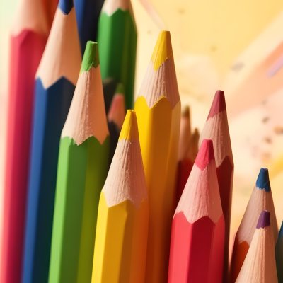 A Close Up Of Several Colored Pencils With Sharpened Tips Arranged In A Row With Colorful Shavings Scattered Around Them On A Colorful Background 26 1334