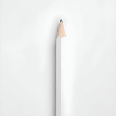 A Single White Pencil On A Plain White Background 9 5347