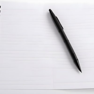 An Open Spiral Notebook With Lined Pages And A Black Pen Lying On Top Isolated On A White Background 30 11b7
