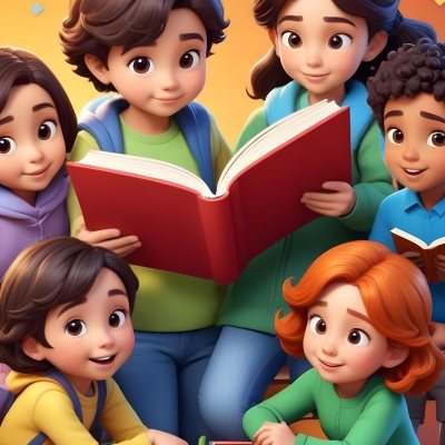 Dorable Cartoon Style Six Mixed Race Kids Of Average