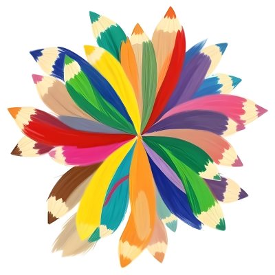 Minimal Soft Studio Light Photography A Flower Made Of Colored Pencils On A White Background High Detail Solid Bold Color Background 16 40e1