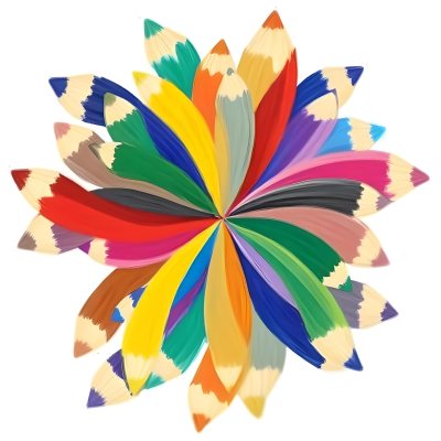 Minimal Soft Studio Light Photography A Flower Made Of Colored Pencils On A White Background High Detail Solid Bold Color Background 24 3a53