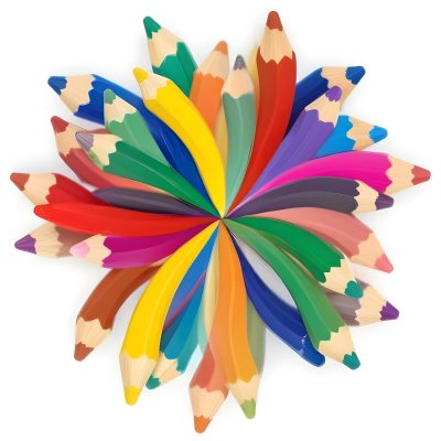 Minimal Soft Studio Light Photography A Flower Made Of Colored Pencils On A White Background High Detail Solid Bold Color Background 46 Fc39