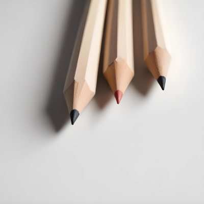 Three Wooden Pencils With Blunt Tips On A Light Background 3 95fb