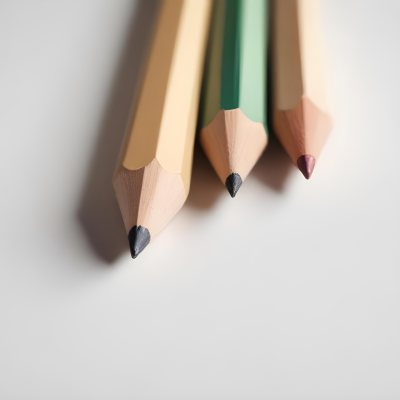 Three Wooden Pencils With Blunt Tips On A Light Background 4 Be24