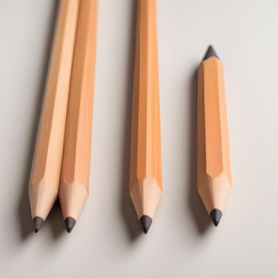 Three Wooden Pencils With Blunt Tips On A Light Background 5 A56c