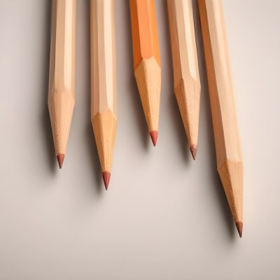 Three Wooden Pencils With Blunt Tips On A Light Background 6 8011