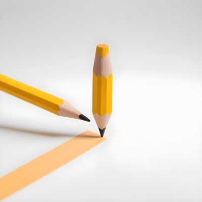 Yellow Pencil On A White Background 27 1237