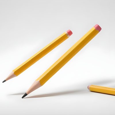 Yellow Pencil On A White Background 3 F385