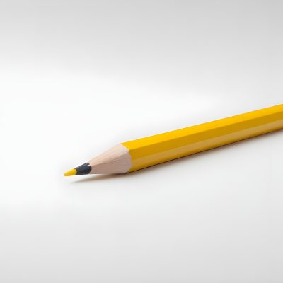 Yellow Pencil On A White Background 9 1216