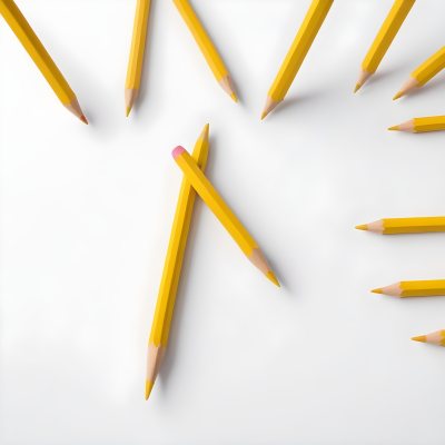 Yellow Pencil On A White Background 9 Ed02