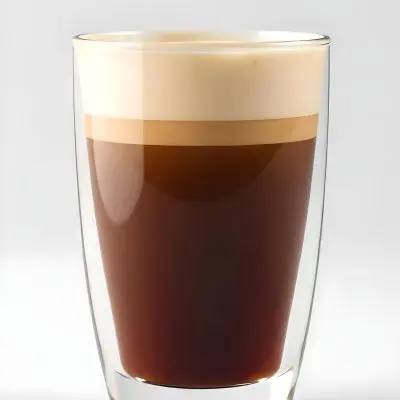A Glass Of Dark Coffee With A Layer Of Light Brown Foam On Top Against A Plain White Background 2 172a