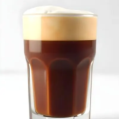 A Glass Of Dark Coffee With A Layer Of Light Brown Foam On Top Against A Plain White Background 6 2561