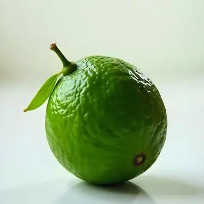 A Green Lime With A Leaf On A White Surface Bright Light Studio Shot Food Photography 32 1888