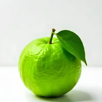 A Green Lime With A Leaf On A White Surface Bright Light Studio Shot Food Photography 37 D8da