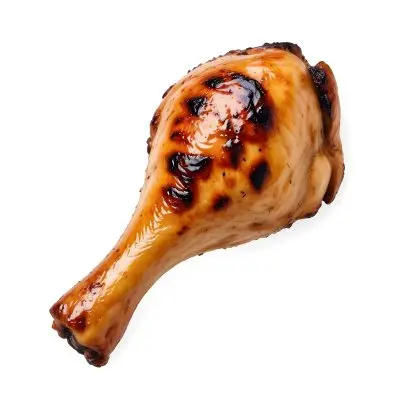 A Grilled Chicken Leg With Grill Marks Golden Brown Skin And Visible Meat Texture Isolated On A Plain White Background 12 2ab0