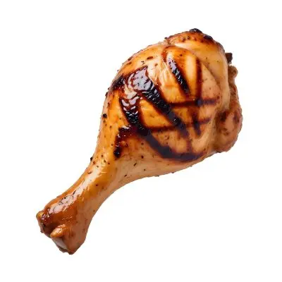 A Grilled Chicken Leg With Grill Marks Golden Brown Skin And Visible Meat Texture Isolated On A Plain White Background 14 6132