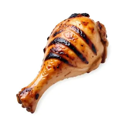 A Grilled Chicken Leg With Grill Marks Golden Brown Skin And Visible Meat Texture Isolated On A Plain White Background 16 6078