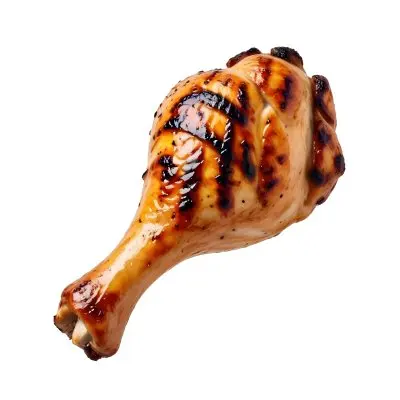 A Grilled Chicken Leg With Grill Marks Golden Brown Skin And Visible Meat Texture Isolated On A Plain White Background 17 Dc27