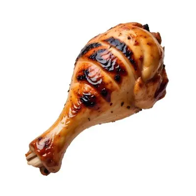 A Grilled Chicken Leg With Grill Marks Golden Brown Skin And Visible Meat Texture Isolated On A Plain White Background 4 E1aa