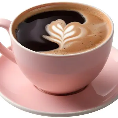 A Pink Ceramic Cup Filled With A Creamy Frothy Latte Or Cappuccino Featuring An Intricate Latte Art Design On The Surface Of The Drink Placed On A Wooden Table In A Sunlit Kitchen With Morning Ligh 14 Ad8c
