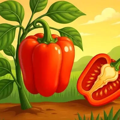 A Red Bell Pepper Plant