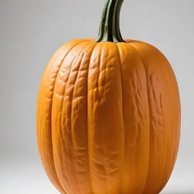 An Orange Pumpkin With A Thick Stem The Pumpkin Has A Rough Texture Isolated On A White Background 14 3568