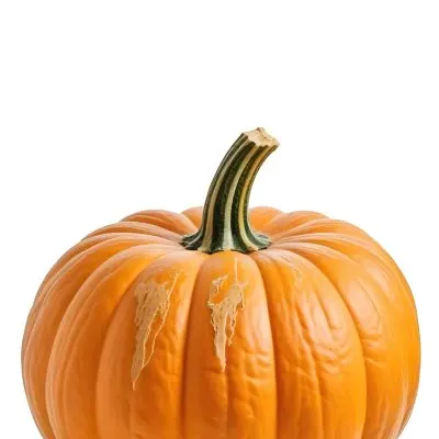An Orange Pumpkin With A Thick Stem The Pumpkin Has A Rough Texture Isolated On A White Background 25 D06c
