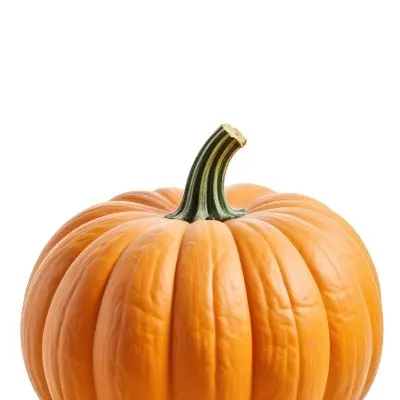 An Orange Pumpkin With A Thick Stem The Pumpkin Has A Rough Texture Isolated On A White Background 26 8ab6