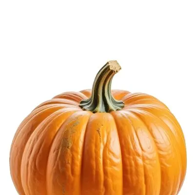 An Orange Pumpkin With A Thick Stem The Pumpkin Has A Rough Texture Isolated On A White Background 32 F780