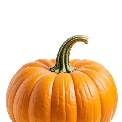 An Orange Pumpkin With A Thick Stem The Pumpkin Has A Rough Texture Isolated On A White Background 33 97d8
