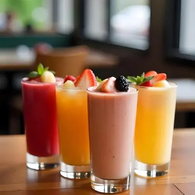 Four Glasses Of Smoothies