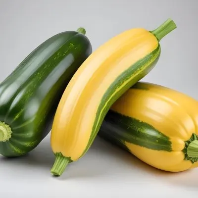 Green And Yellow Zucchini Squash On A White Background 6 1daa