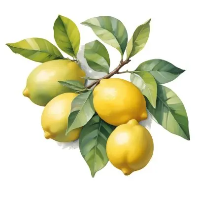 Lemons With Green Leaves A Whole Lemon And A Half Lemon On A White Background 45 7d5d