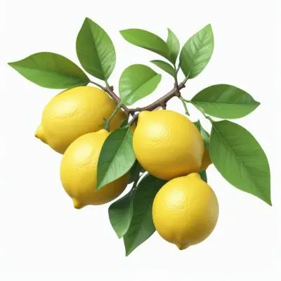 Lemons With Green Leaves A Whole Lemon And A Half Lemon On A White Background 59 C192