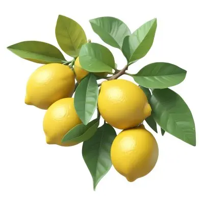 Lemons With Green Leaves A Whole Lemon And A Half Lemon On A White Background 66 E86c