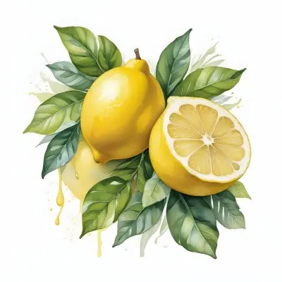 Lemons With Green Leaves A Whole Lemon And A Half Lemon On A White Background 71 Dec9