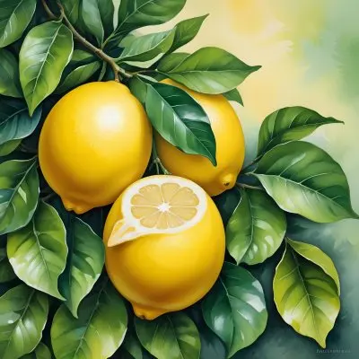 Lemons With Green Leaves A Whole Lemon And A Half Lemon On A White Background 73 4cc5