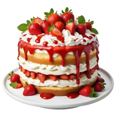 Pikaso Reimagine A Layered Cake With A Red Glaze Dripping Down The 16 5acb