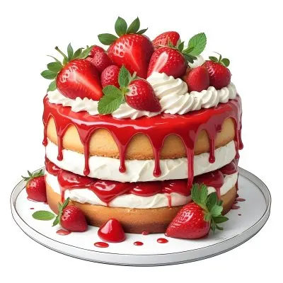Pikaso Reimagine A Layered Cake With A Red Glaze Dripping Down The 19 Dcc4