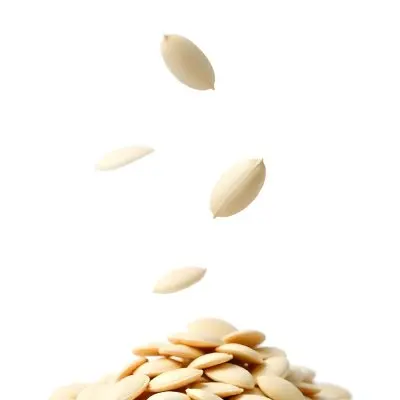 Pumpkin Seeds Falling Into A Pile Of Pumpkin Seeds Isolated On A White Background 13 8ec1